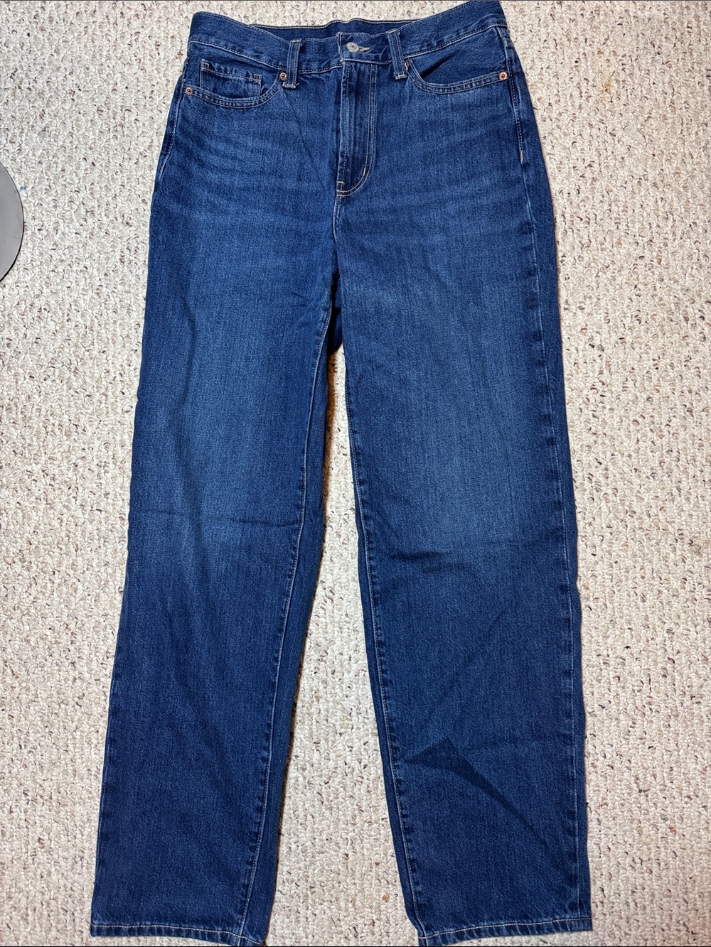 Old Navy Women’s High-Rise Rigid OG Loose Jeans 100% Cotton Straight Leg 8 Tall